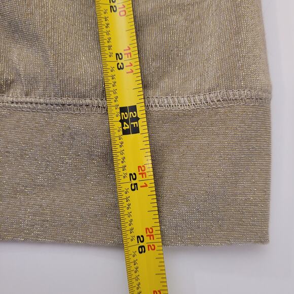 Poof Couture Gold Shimmery Cardigan Sweater Women’s Medium Lightweight Layering - Picture 8 of 9